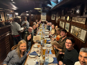 PMBA students having a meal in South Africa.