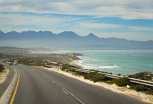 A road by the shore in South Africa.