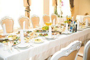 Long Table with food and drink