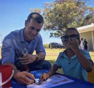 Loren Sjoquist, left, on his trip to South Africa (Photo provided)